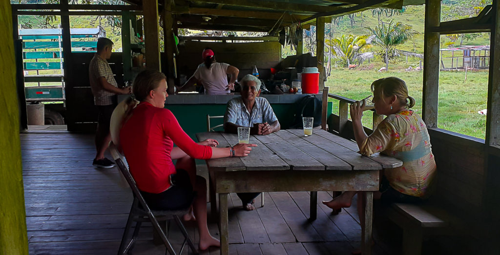  sharing the Family Hospitality and tipical Food in a Cattle Farm of the Osa Peninsula Shore Lowland, during a Sea Kayak Camping Golfo Dulce Experience by Wild Trails Adventures in Puerto Jimenez